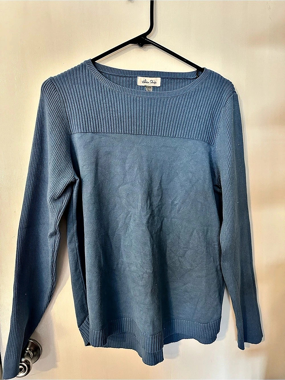 Melissa Paige Crew Neck Sweater in Blue Size XL Like New